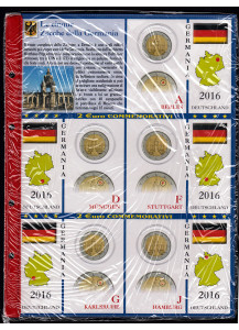 2016 Foglio Germania 2 Euro 5 Zecche 